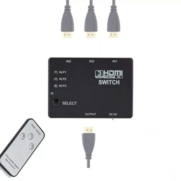 3 In 1 HDMI-Compatible Switch Selector Hub 1080P