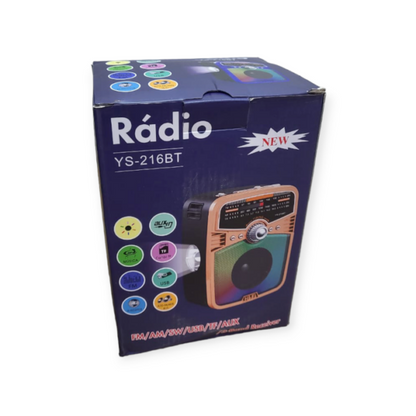 YS-216BT Rechargeable RGB Bluetooth MP3 Speaker Player With Torch