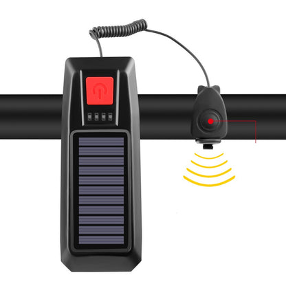 Aerbes AB-ZX17 Solar Powered LED 1200mah Battery Bicycle Front Light With Horn