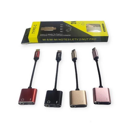 JH-020 Type C To 3.5mm + Type C Audio Adapter