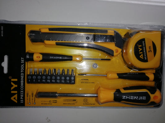 15 PIECE COMBINED TOOL SET