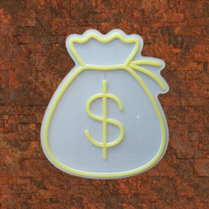 E-34 Money Bag Back Panel Neon Lamp With 12V 2A Power Adapter