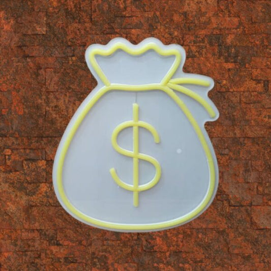 E-34 Money Bag Back Panel Neon Lamp With 12V 2A Power Adapter