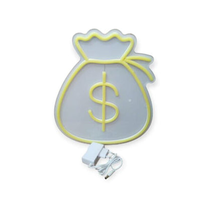 E-34 Money Bag Back Panel Neon Lamp With 12V 2A Power Adapter