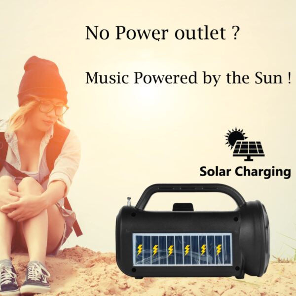 Aerbes AB-SD17 Solar Powered Bluetooth Speaker With Flashlight And Phone Holder