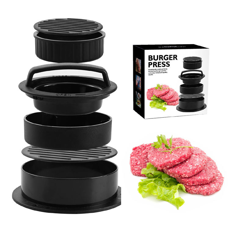 Press Burger 3 in 1 Burger Patty Maker Plastic Manual Stuffed Burger Press