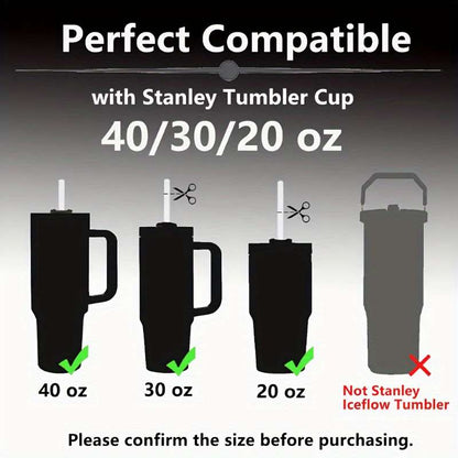 3 Reusable Transparent Straws With Cleaning Brushes