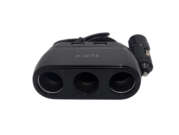 WT-D23 120W Dual USB Car Charger With 3 Way Cigarette Lighter Splitter And GPS Adapter
