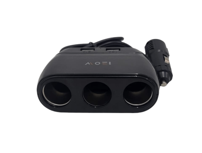 WT-D23 120W Dual USB Car Charger With 3 Way Cigarette Lighter Splitter And GPS Adapter