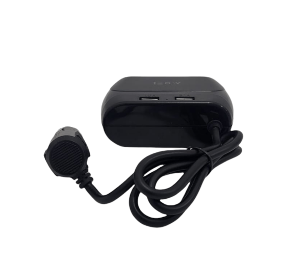 WT-D23 120W Dual USB Car Charger With 3 Way Cigarette Lighter Splitter And GPS Adapter