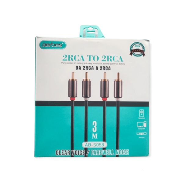 Aerbes AB-S058 2RCA to 2RCA Cable Audio Cable 3M