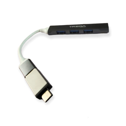Treqa USB 3.0 4 Port Hub With Type C Adapter