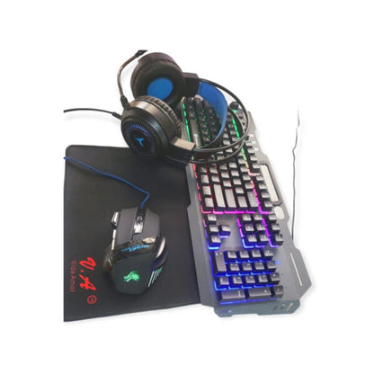 JG1300 4 in 1 Gaming RGB Piece Set Wired Back-Light Keyboard