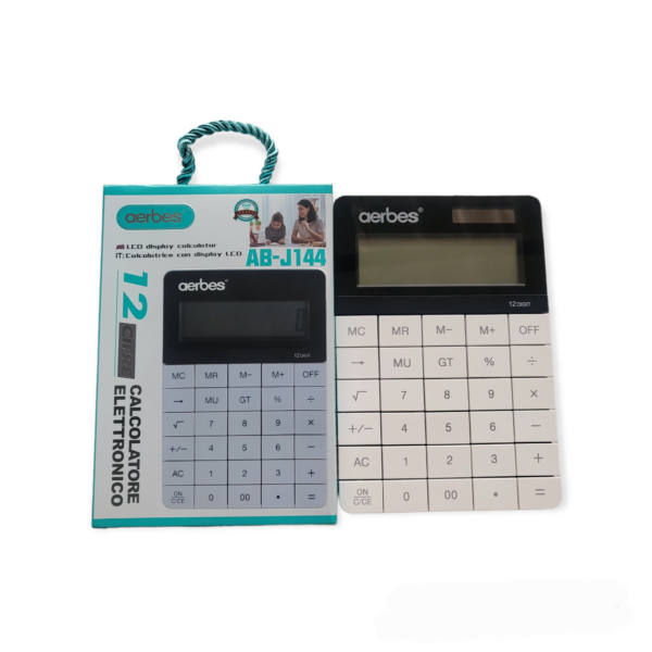 Aerbes AB-J144 12 Digit Dual Power Supply Calculator Flat Buttons