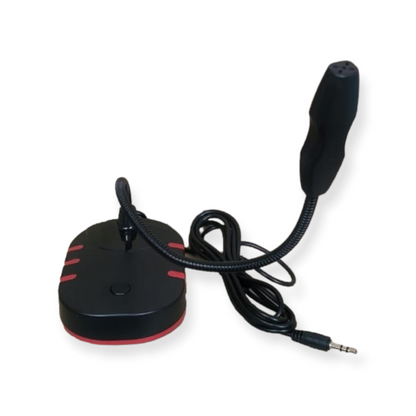 XF0687 Black and Red Base Flexible Tube Gaming 3.5mm Computer Microphone