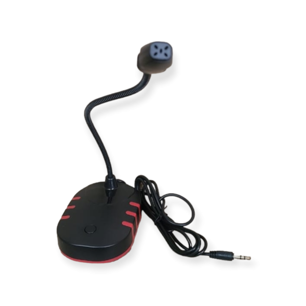 XF0687 Black and Red Base Flexible Tube Gaming 3.5mm Computer Microphone