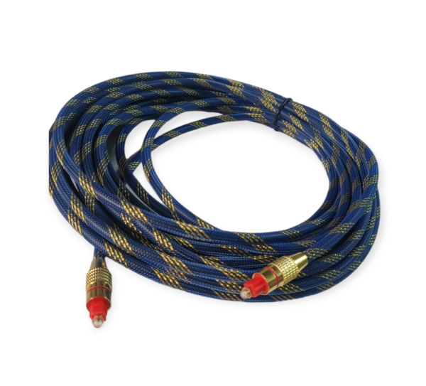 XF0090 OD6.0 Blue Mesh Gold Plated Fiber Toslink Optical Audio Cable 20M