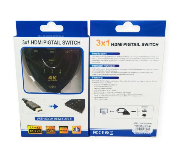 SE-LH3*1-4K HDMI Switch 3 in 1 Adapter Cable