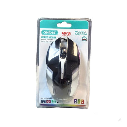 Aerbes AB-D334 RGB LED Wired USB Mouse