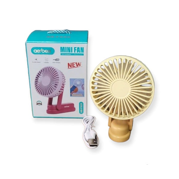 Aerbes AB-FS20 Folding Mini Rechargeable Fan 3 Levels Speed 800Mah