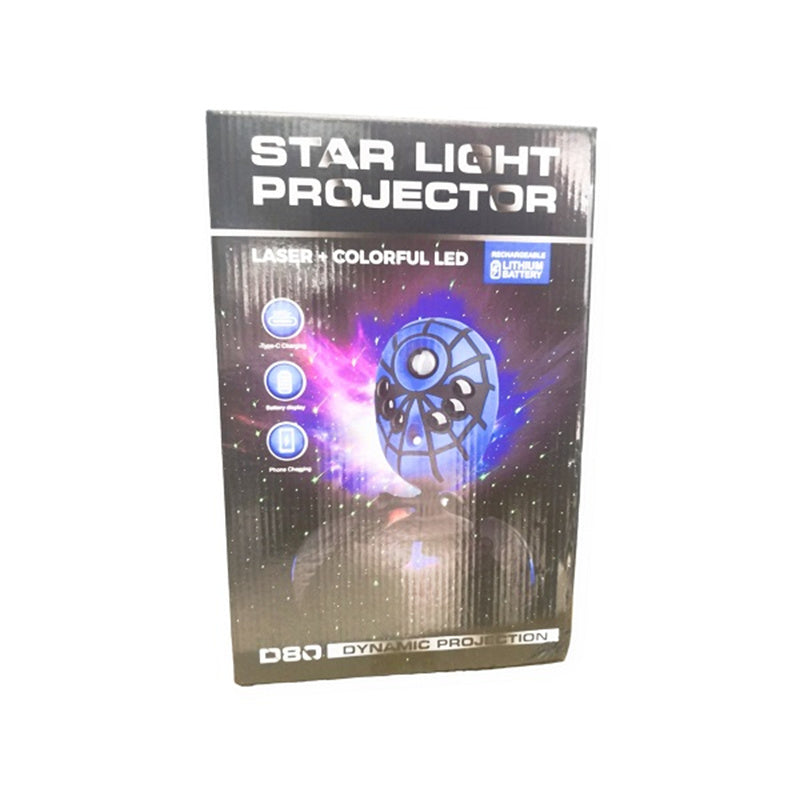 PM-088 Rechargeable D80 LED+Laser Nebula Light Spider Star Light Projector