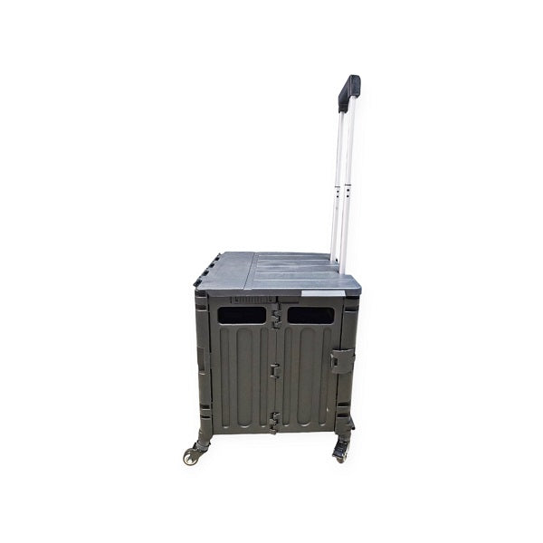 JG20375290 Collapsible Plastic Shopping Trolley Bag With Bottle Holder 44cm x 38cm x38cm