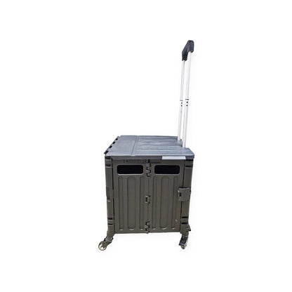 JG20375290 Collapsible Plastic Shopping Trolley Bag With Bottle Holder 44cm x 38cm x38cm