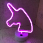 B-12 USB DC Cable or Battery Operated Unicorn Head Neon Lamp With Base