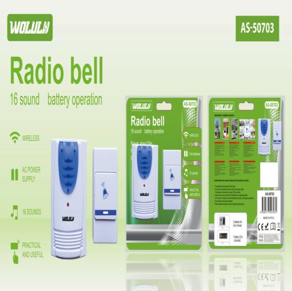 Wolulu AS-50703 Battery Operated Doorbell Arlam