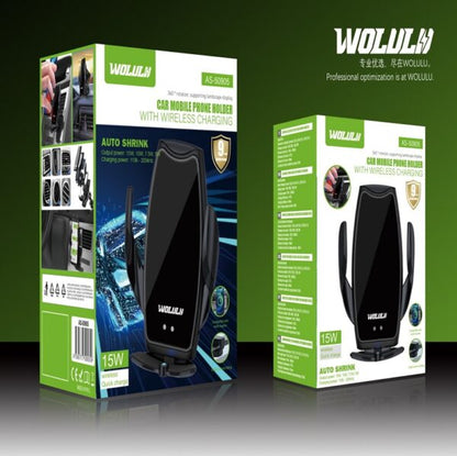 Wolulu AS-50905 Car Wireless 360° Rotation Phone Charger Holder 15W