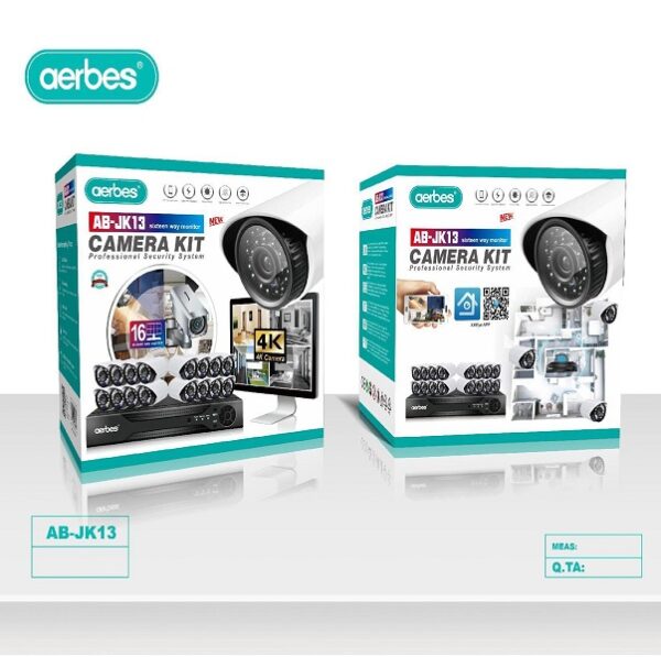 Aerbes AB-JK13 AHD DVR 16 Channel Wired Surveillance Kit 4K Camera