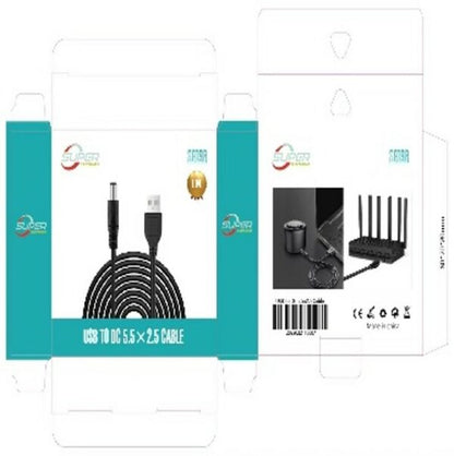 SE098 USB 2.0 A Male to 5.5 x 2.5mm DC Cable 1M