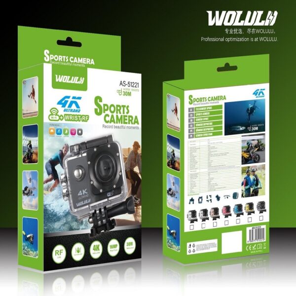 Wolulu AS-51221 Waterproof 4K Ultra Wifi Sports Camera