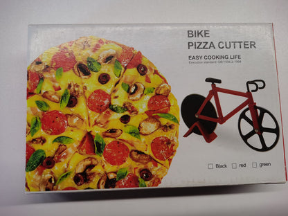 Bicycle Pizza Cutter, Non-Stick Pizza Cutter, Stainless Steel Double Pizza Cutter, Suitable for Kitchen, Parties