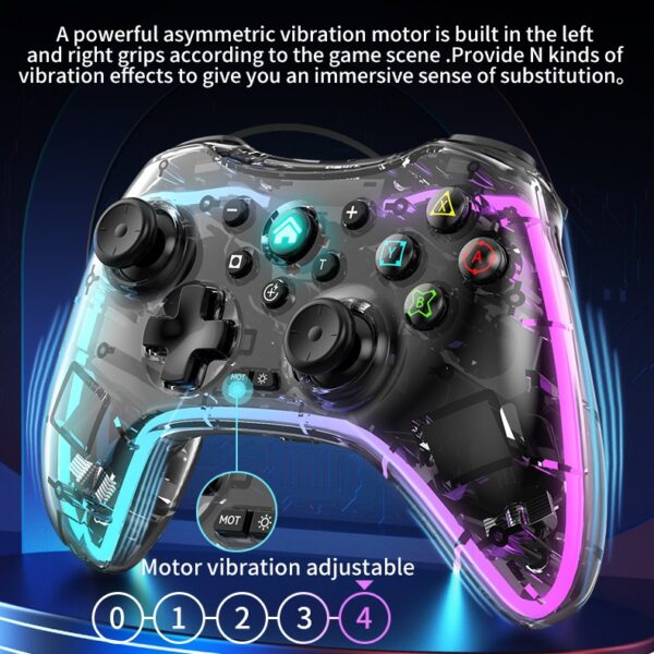 S03 RGB Transparent Shell Wireless Bluetooth Game Control For Nintendo