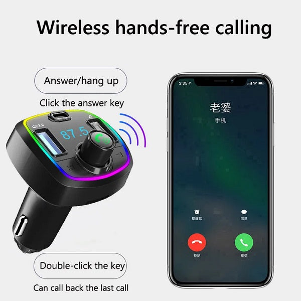 Wolulu AS-50901 Wireless Car FM Transmitter Charger 3.1A