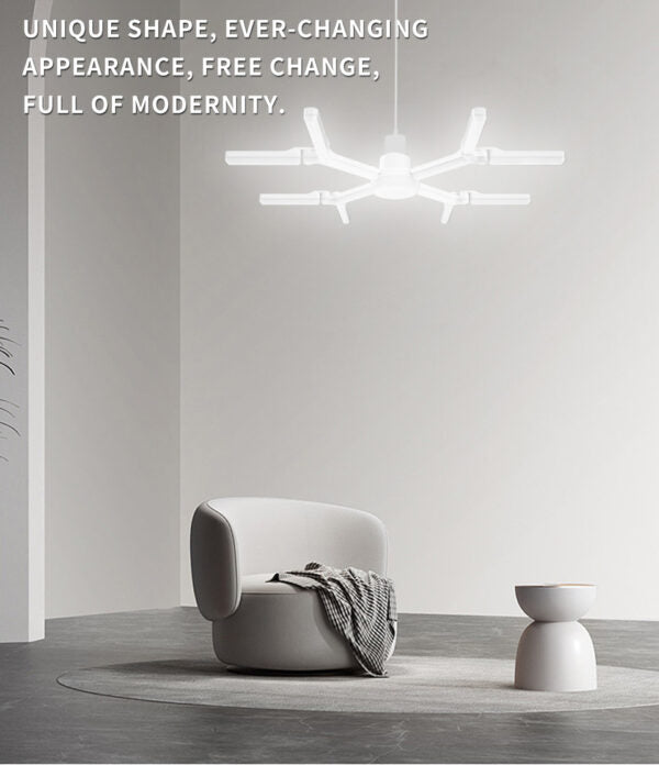 FA-004 E27 LED Snowflake Shape Foldable Pattern Changing Light 80W 6500K