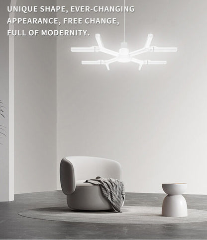 FA-004 E27 LED Snowflake Shape Foldable Pattern Changing Light 80W 6500K