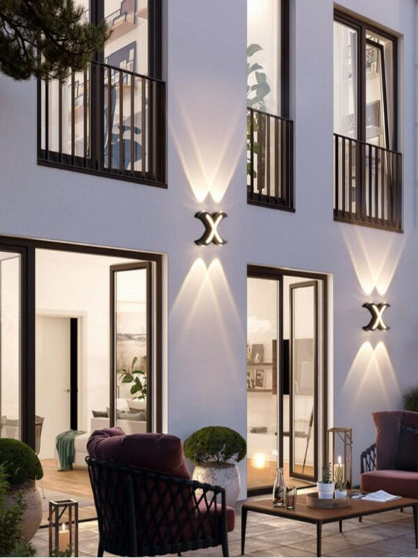 7W 3000K 4 LED X Shaped Wall Lamp