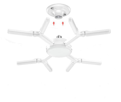 FA-004 E27 LED Snowflake Shape Foldable Pattern Changing Light 80W 6500K