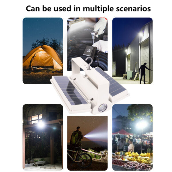 32LED+5W LED Solar Powered Foldable  Camping Light with Hook + Type C  Cable Charger