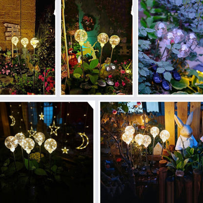 FA-LC72H Solar Powered Copper Wire Ball Garden Light Warm White 2Pcs