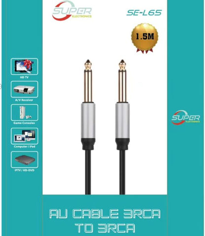 SE-L65 Audio Cable 6.35mm Male To Male 1.5m