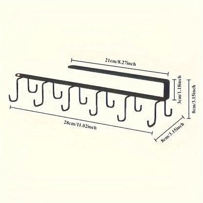 1 Piece Boho Metal Double Row Hook - Easy to install, wall hanging, damage-free storage for kitchen, bathroom and bedroom
