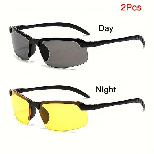 2 Pcs Polarized Driving Fashion Glasses Fashion Photography Props Men's Decorative Glasses