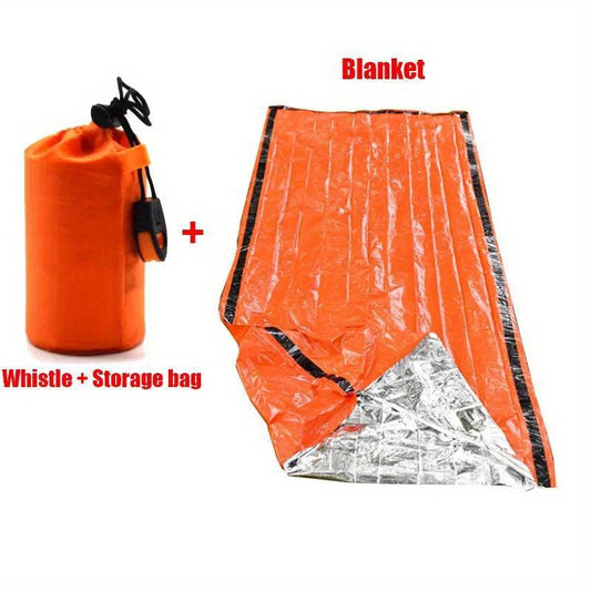 Portable waterproof emergency survival sleeping bag, outdoor camping sleeping bag with whistle