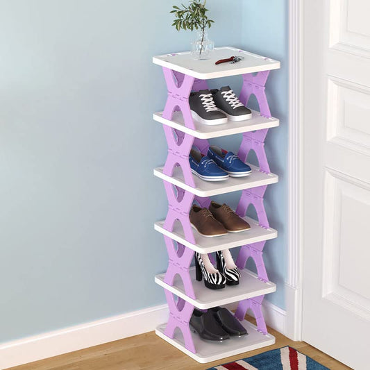 Smart Store Collapsible Shoes Stand,Shoe Tower Rack Suit for Small Spaces,Closet,Small Entryway,Easy Assembly and Stable in Structure,Corner Storage Cabinet for Saving Space