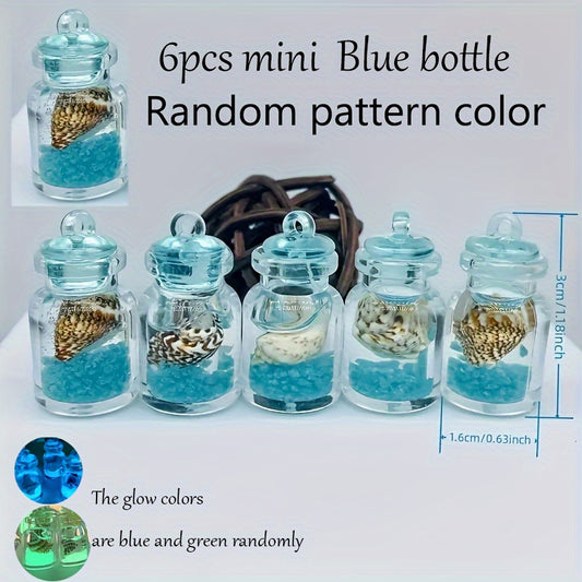 6 luminous transparent bottles ocean theme, Christmas tree mini decorations, home outdoor decorations, Christmas New Year Christmas Eve small gifts,