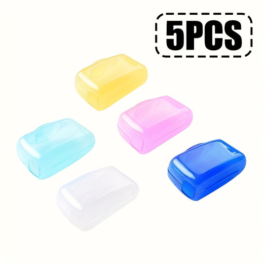 5pcs Portable Toothbrush Case with Cover, Travel Size Dustproof Protective Case, Portable Drainage Toothbrush Cap, Essential for Oral Hygiene, Hypoallergenic and Alcohol-free, Very Suitable for Home, Business Travel and Outdoor Use