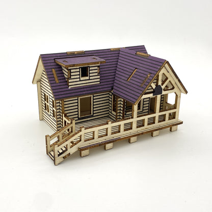 Wooden 3D puzzle building model puzzle kit small villa model DIY handmade kit laser cutting assembly model kit educational three-dimensional